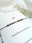 Czarny turmalin chryzopraz  bransoletka sznurek