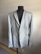 Hugo Boss marynarka męska Iniana szara lato casual 100 % len super L XL