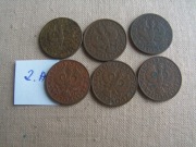 Monety  6 x 2 gr 1923/2836-39 PIĘKNE -  2 A