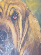 Bloodhound portret psa św Huberta, stary obraz olejny