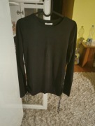 Ciemnoszara/czarna bluzka ze ściągaczami Orsay