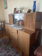 Kredens, witryna, dwa fotele - lata 70-te