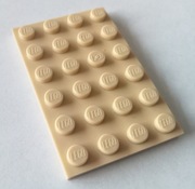 PŁYTKA LEGO 3032 4X6  PIASKOWA