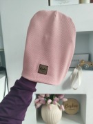 Czapka z prążka róż 