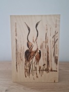 Łabędzie, A4, sklejka (prezent, obraz, ozdoba, pirografia)