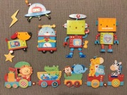 Naklejki na ścianę Roboty, zwierzęta 2 zestawy