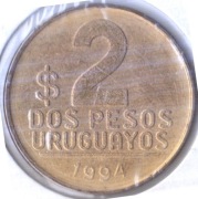 URUGWAJ 2 Peso 1994, KM# 104.1, AU