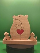 Drewniana figurka „Rodzina misiów” 