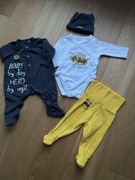 Wyprawka niemowlaka 56 Body, pajac, spodenki, czapeczka