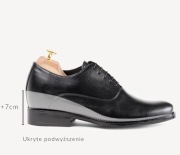 BRILU POLSKIE MĘSKIE SKÓRZANE BUTY PODWYŻSZAJĄCE JAMES CZARNE 43