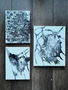 Tryptyk trzy obrazy sen abstrakcja