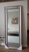 Lustro ozdobne srebrna rzeźbiona rama 55x135 cm 