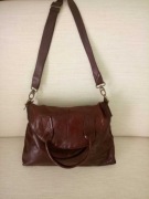 Skórzana torebka Verso A4 brązowa vintage