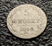 5 groszy Królestwo Kongresowe 1840 r, 