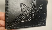 Skórzany card holder z motywem samolotu MIG-29