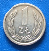 Moneta 1 zł 1989 r. destrukt