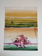 Dwie abstrakcje, akwarela, Leszek Piechowski artysta trójmiejski 