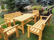 Zestaw mebli ogrodowych  160 cm + 2 krzesła funkcjonalność i naturalny styl