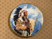 INDIANIE Talerz ozdobny porcelanowy Indianin 