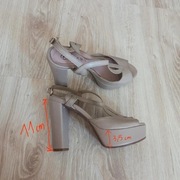 Szpilki sandałki na słupku, obcas 11 cm wysokości, rozmiar 36-37