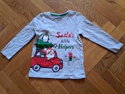 Świąteczna bluzka 98 szara mikołaj so cute pepco