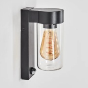 Encoberta zewnętrzny kinkiet czarny, 1-punktowy, Czujnik ruchu