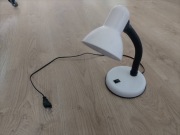 Biała lampka biurkowa na żarówke E27 + żarówka led filament