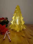 Świąteczna lampa choinka złota.