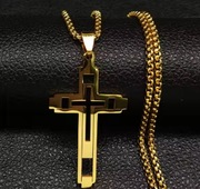 Złoty łańcuszek z krzyżykiem na szyję 