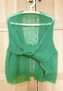 Zielony sweterek mgiełka handmade moher/jedwab