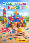 KLOCKI MAGNETYCZNE 100 EL. – ZESTAW EDUKACYJNY  WYSYŁKA 24H