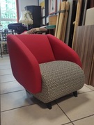 RETRO Fotel z siedziskiem w ciekawy wzór