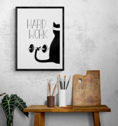 Motivational Gym Art Print. Hard Work Strongman (Digital Download)