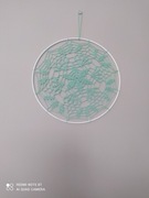 ozdoba na ścianę/ okno - serwetka w obręczy