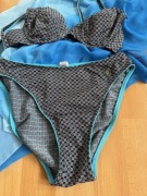 Strój kąpielowyTriumph 36B vintage kultowy lata 80-tye z chustą niebieską 