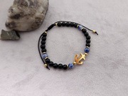 Bransoletka męska/unisex kamienie naturalne, stal UNIKAT 