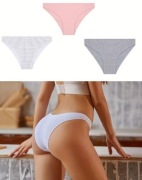 3x bawełniane figi w kropki niski stan  majtki bielizna XL