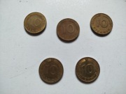 Monety niemieckie 10 Pfennig   5 sztuk