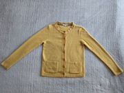 Żółty wełniany zapinany sweter wełna merino alpaka White Stuff 38