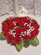 Dzień Babci, Dziadka , Walentynki,  kwiaty mydlane serce 