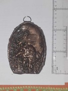 dzik 120x80 mm, miedziana płaskorzeźba