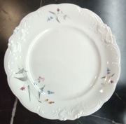 Fabryka Porcelany Wałbrzych Talerz obiadowy płytki płaski wzór kwiaty