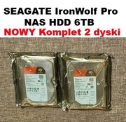 Seagate IronWolf Pro 6TB komplet 2 dyski do NAS ST6000NT001 NOWE!!!