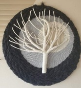 MAKRAMA  DRZEWKO W KOLE - TKANE