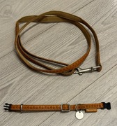 Smycz i obroża MacLeather brąz dla małego pieska