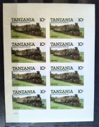 Zestaw znaczków -  Kolej - Pociągi - Tanzania