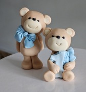 Dwa misie z  masy cukrowej urodziny roczek TORT 