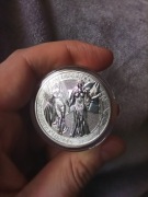 Srebrna moneta .999 Germania Alegorie 5 oz 2019 r. 