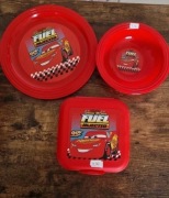 Zestaw dla dziecka  w samochody kanapnik, talerzyk, miseczka fuel car 95