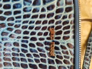 Torebka skóra naturalna wężowa niebieska